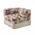 Fotel szezlong o etnicznym designie z bawełnianej mozaiki, do salonu - włókno