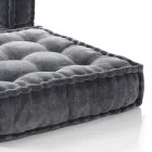 Fotel szezlong w etnicznym stylu z szarego lub niebieskiego aksamitu - włókno Viadurini