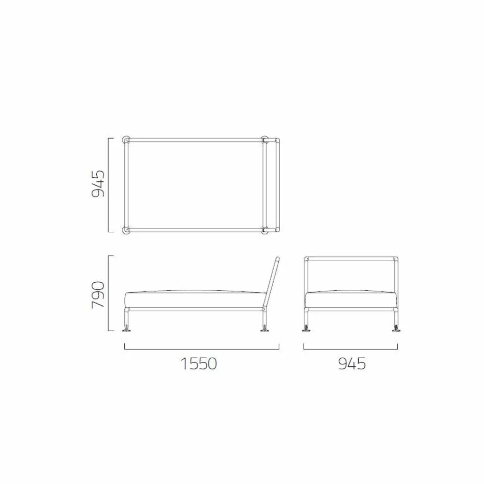 Nowoczesny fotel szezlong do ogrodu Made in Italy - Ontario1 Viadurini