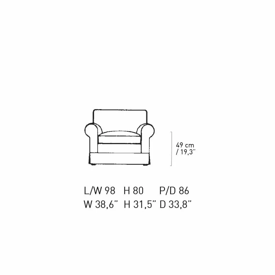 Klasyczny fotel do salonu tapicerowany tkaniną Made in Italy - Andromeda Viadurini