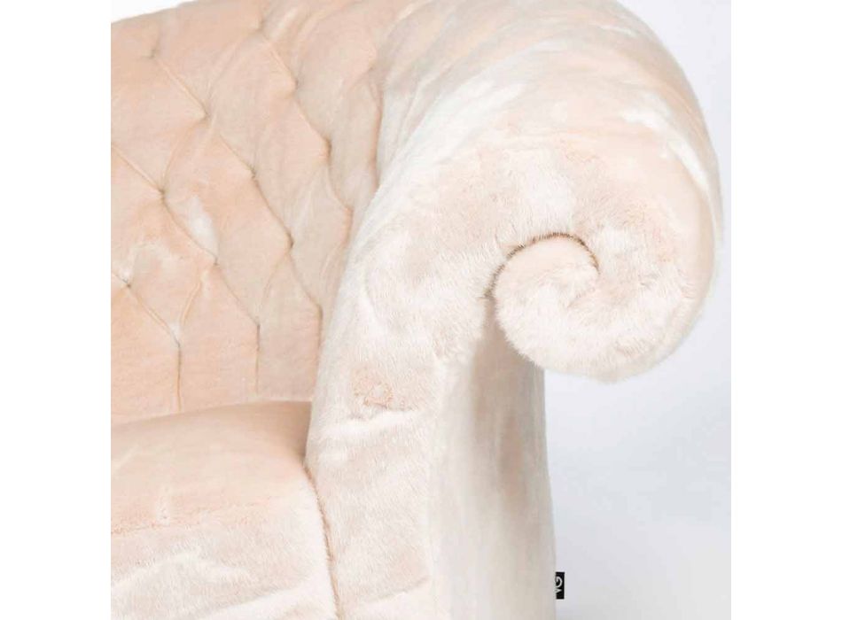 Balma capitonnè klasyczny fotel ze sztucznego futra