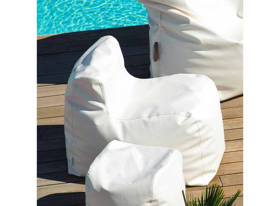 Fotel Projekt Chmura w kolorze białym faux skórzanym żeglarskiej Trona Viadurini