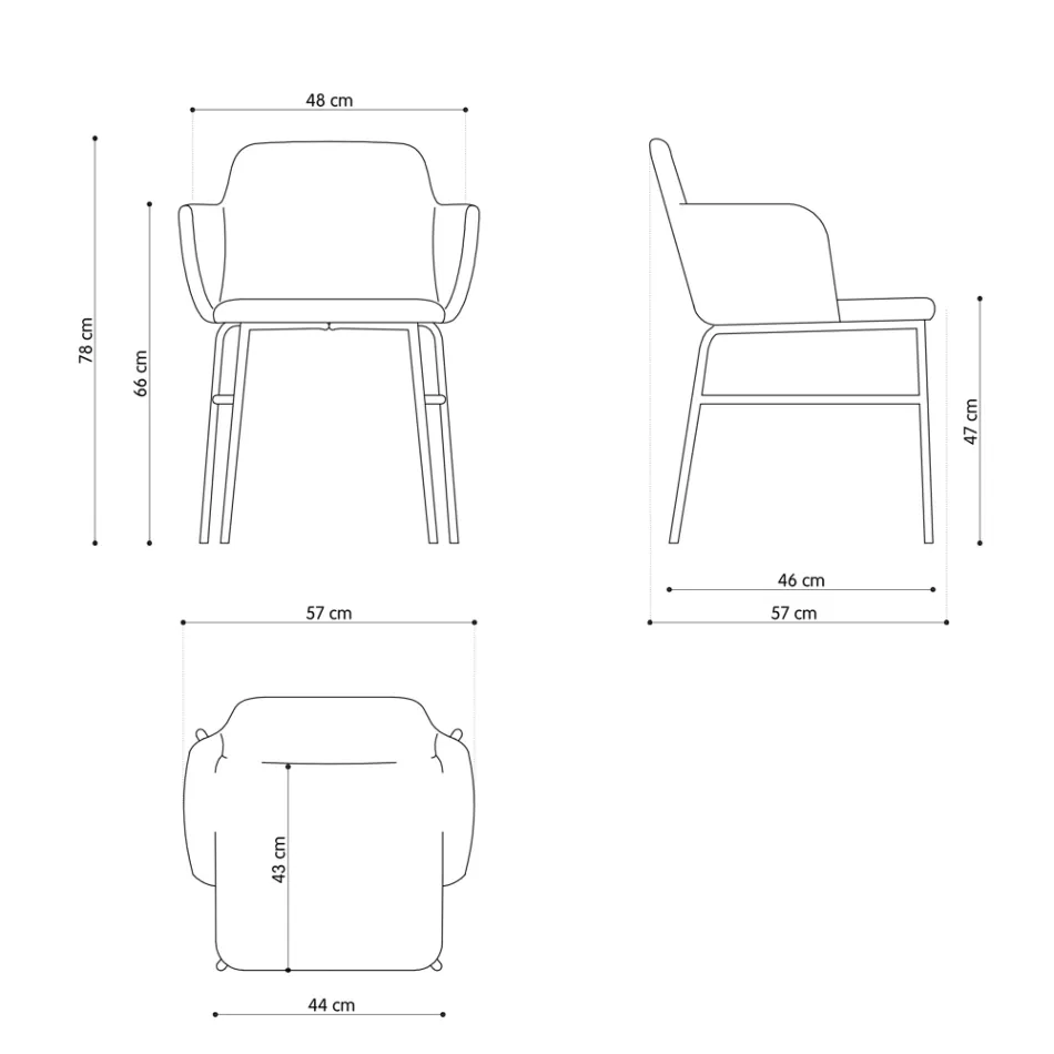 Wysokiej jakości kolorowy fotel z tkaniny i metalu wyprodukowany we Włoszech - Molde Viadurini