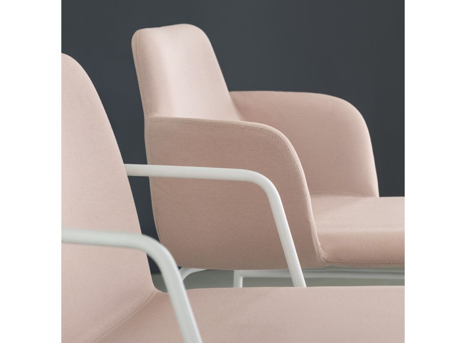 Wysokiej jakości kolorowy fotel z tkaniny i metalu wyprodukowany we Włoszech - Molde Viadurini