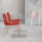 Luksusowy kolorowy fotel z tkaniny z metalową podstawą Made in Italy - Molde Viadurini