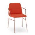 Luksusowy fotel z kolorowej tkaniny z metalową podstawą Made in Italy - Molde