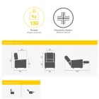 Fotel z obrotową stalową podstawą i podnóżkiem Made in Italy - Valentina Viadurini