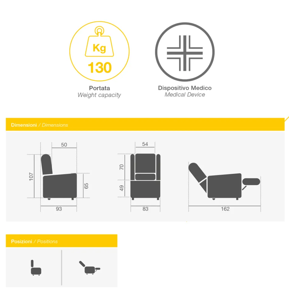 Fotel z obrotową stalową podstawą i podnóżkiem Made in Italy - Valentina Viadurini