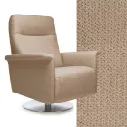 Fotel z obrotową stalową podstawą i podnóżkiem Made in Italy - Valentina Viadurini