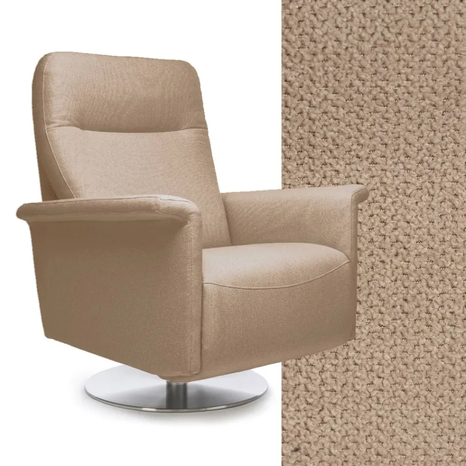 Fotel z obrotową stalową podstawą i podnóżkiem Made in Italy - Valentina Viadurini