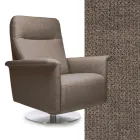 Fotel z obrotową stalową podstawą i podnóżkiem Made in Italy - Valentina Viadurini