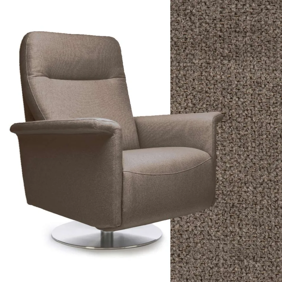 Fotel z obrotową stalową podstawą i podnóżkiem Made in Italy - Valentina Viadurini