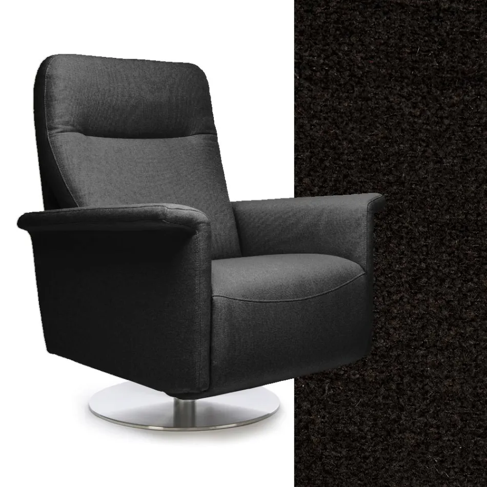 Fotel z obrotową stalową podstawą i podnóżkiem Made in Italy - Valentina Viadurini