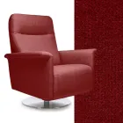 Fotel z obrotową stalową podstawą i podnóżkiem Made in Italy - Valentina Viadurini