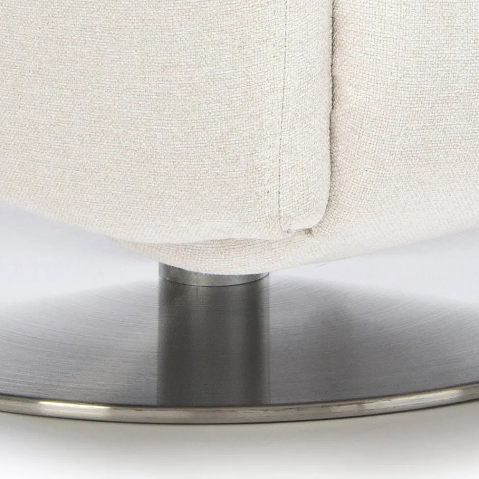 Fotel z obrotową stalową podstawą i podnóżkiem Made in Italy - Valentina Viadurini