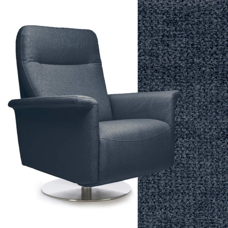 Fotel z obrotową stalową podstawą i podnóżkiem Made in Italy - Valentina Viadurini