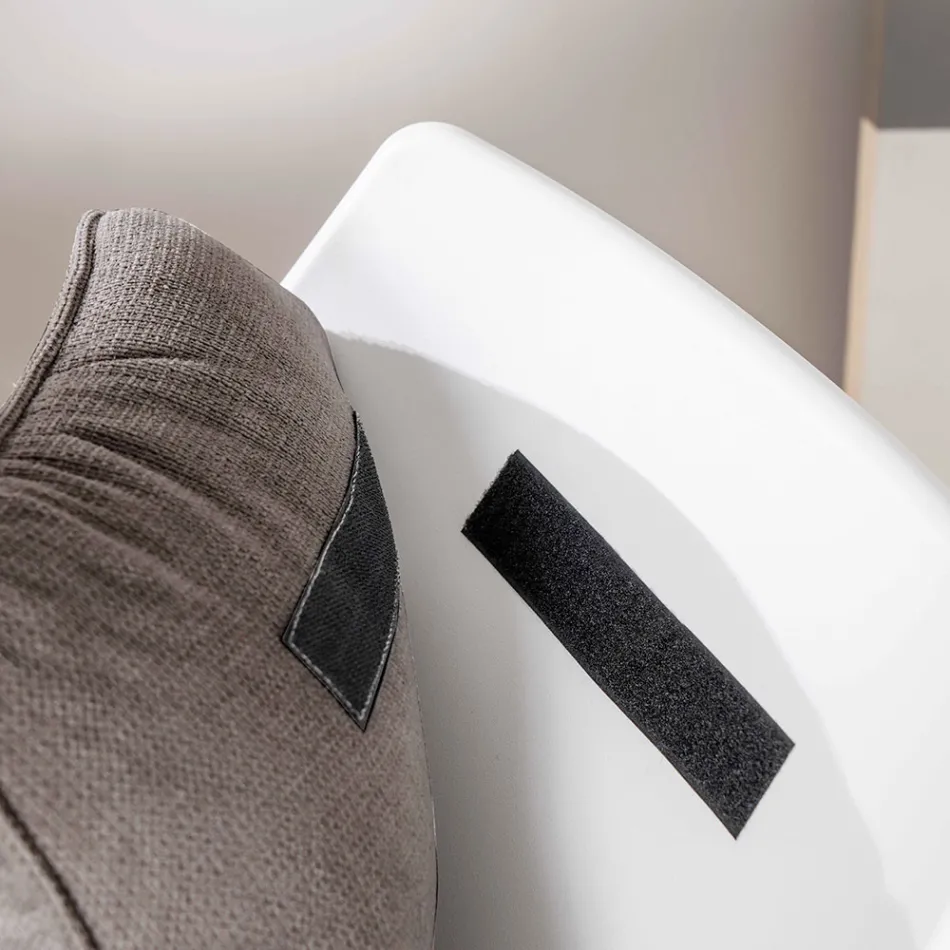 Fotel z metalową podstawą, strukturą polipropylenową i poduszkami z tkaniny - Tablet Viadurini