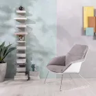 Fotel z metalową podstawą, strukturą polipropylenową i poduszkami z tkaniny - Tablet Viadurini