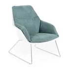 Fotel z metalową podstawą, strukturą polipropylenową i poduszkami z tkaniny - Tablet Viadurini