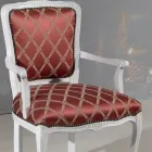 Fotel z podłokietnikami i konstrukcją z białego lakierowanego drewna Made in Italy - Cat Viadurini