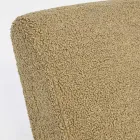 Fotel z podłokietnikami z drewna kauczukowego i siedziska z efektem wełny - Patrizia Viadurini