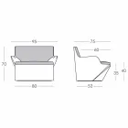 Fotel z podłokietnikami Slide Kami Nowoczesny design wykonany we Włoszech Viadurini
