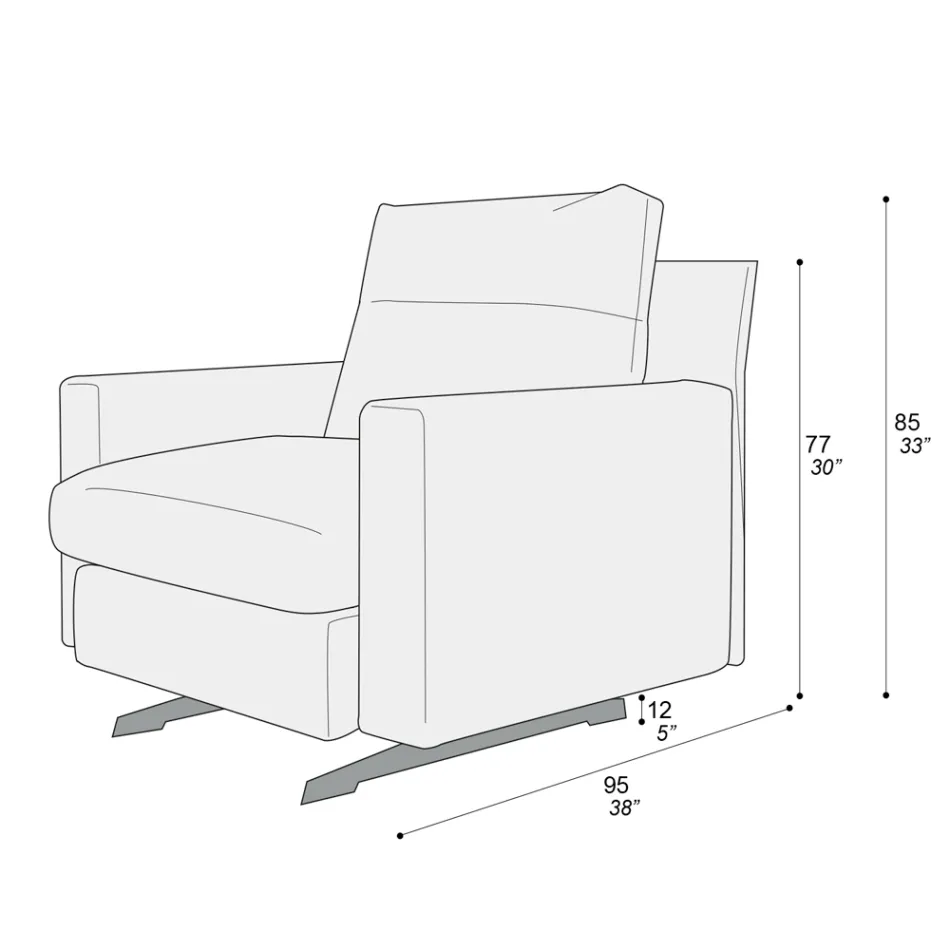 Fotel z poduszką siedziskową wyściełaną piórkiem i poliestrem Wyprodukowano we Włoszech - Malizioso Viadurini