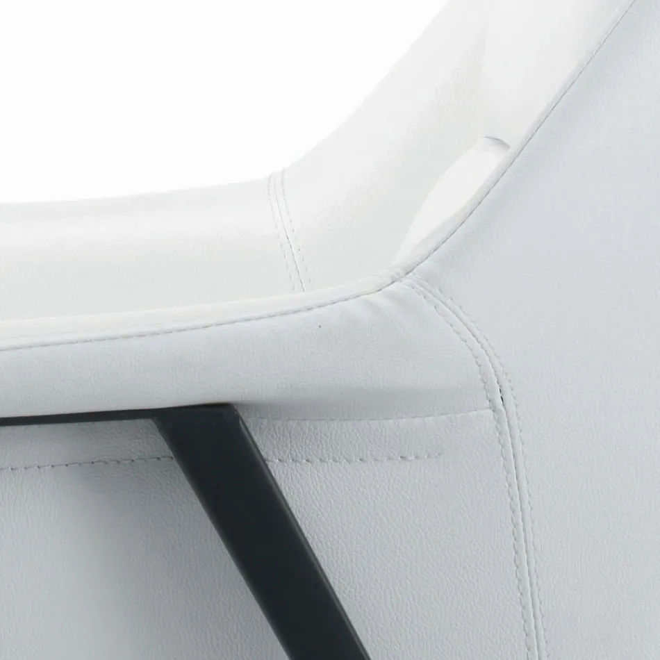 Fotel z czarną stalową konstrukcją i siedziskiem z ekoskóry Made in Italy - Modena Viadurini