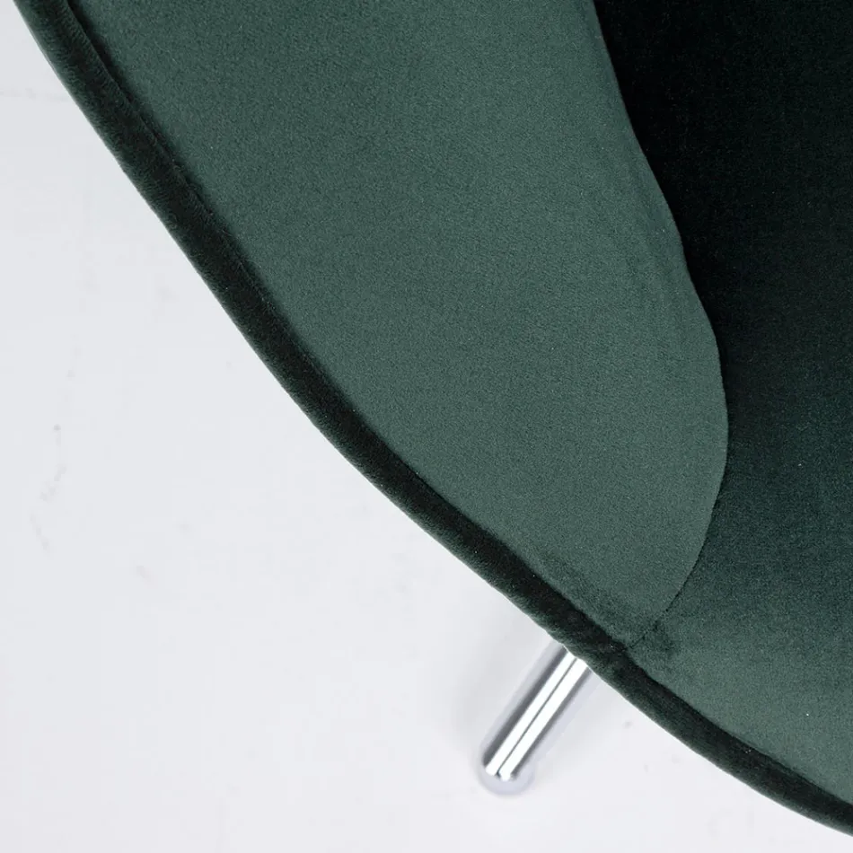 Fotel o regulowanej konstrukcji ze stali chromowanej i aksamitu - Giulia Viadurini