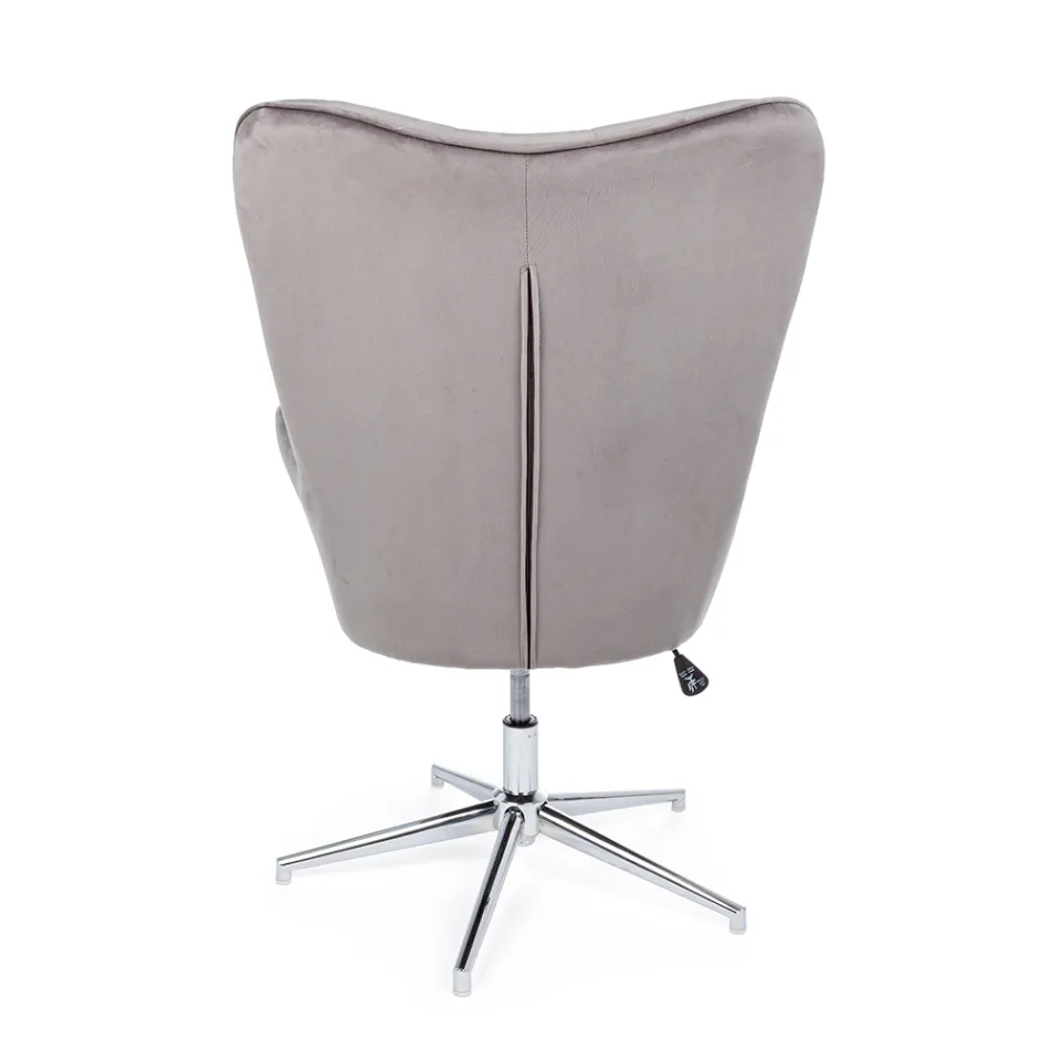 Fotel o regulowanej konstrukcji ze stali chromowanej i aksamitu - Giulia Viadurini