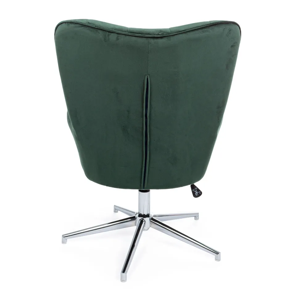 Fotel o regulowanej konstrukcji ze stali chromowanej i aksamitu - Giulia Viadurini