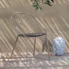 Stalowy fotel ogrodowy z możliwością układania w stos Made in Italy, 2 sztuki - Sansa Viadurini