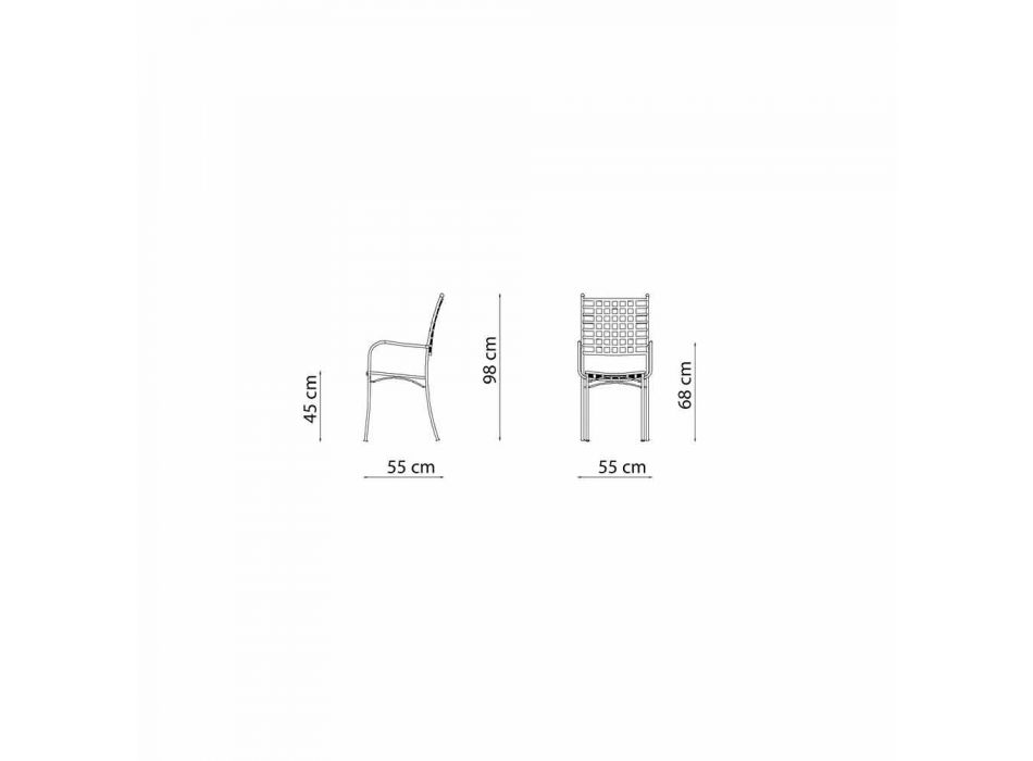 Metalowy fotel do układania w stosy Made in Italy, 4 sztuki - Pira Viadurini