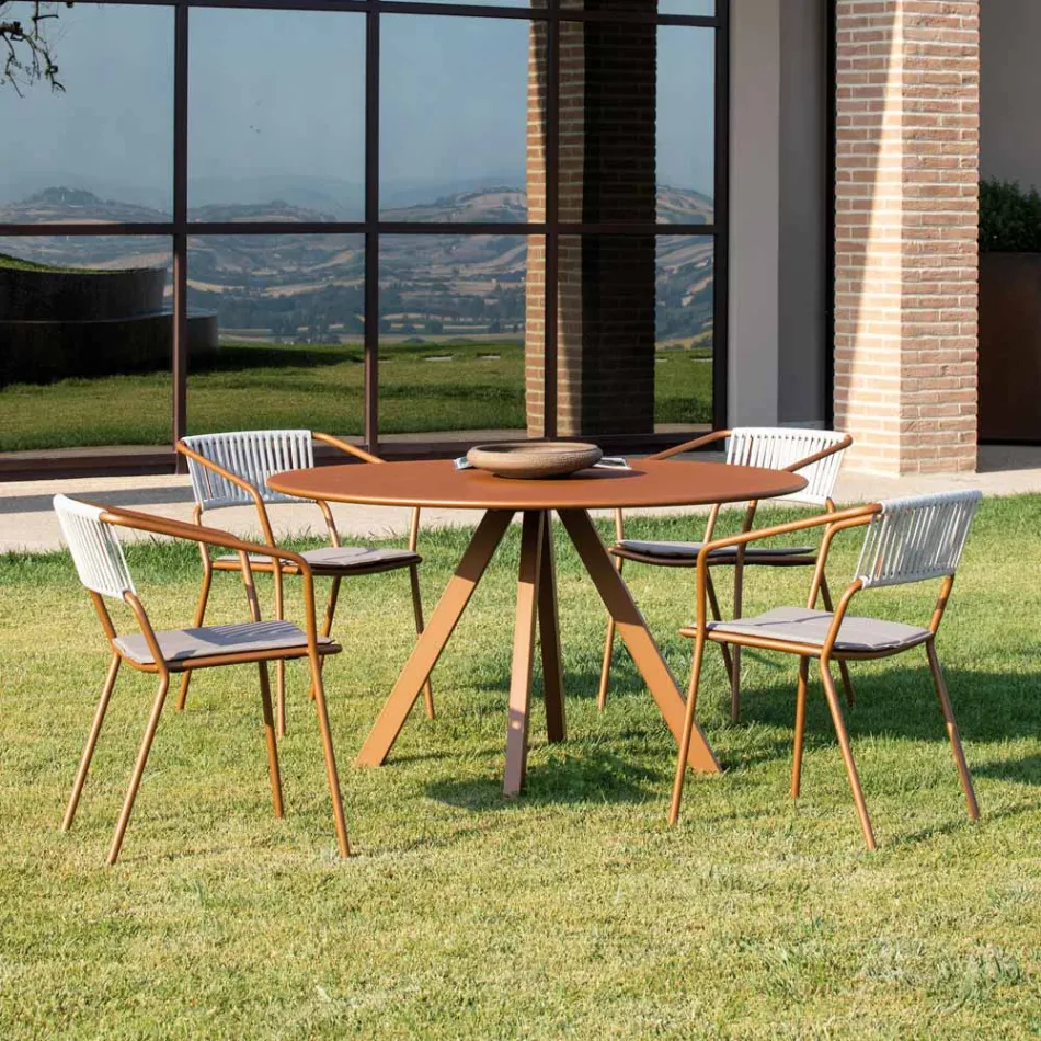 Fotel ogrodowy ze stali ocynkowanej do układania w stos Made in Italy 2 sztuki - Vesna Viadurini