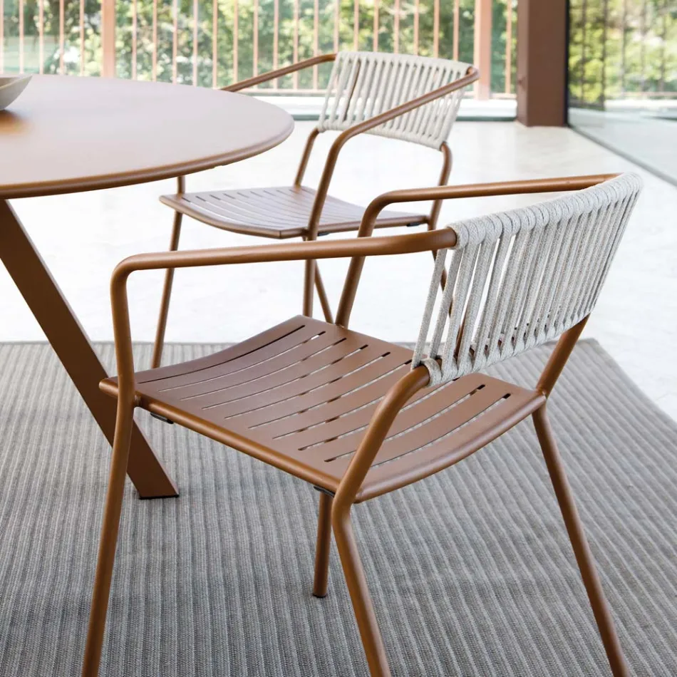 Fotel ogrodowy ze stali ocynkowanej do układania w stos Made in Italy 2 sztuki - Vesna Viadurini