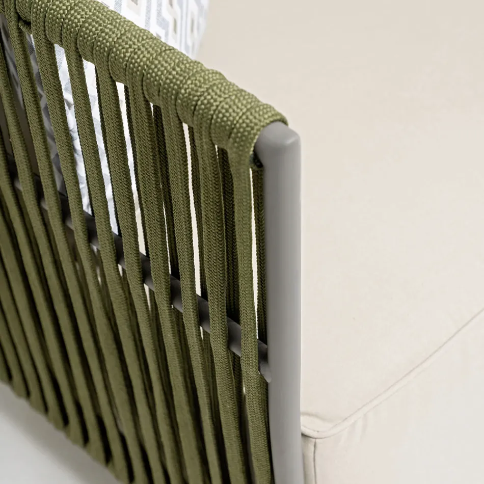 Fotel ogrodowy z aluminium i tkaniny - Eugene Viadurini