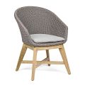 Fotel ogrodowy z drewna i liny z poduszką, Homemotion, 2 sztuki - Oskana