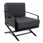 Fotel ogrodowy z naturalnego drewna lub błyszczącej lub matowej czerni i poduszka - Suzana Viadurini