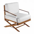 Zaprojektuj fotel ogrodowy z naturalnego lub czarnego drewna z poduszką - Suzana