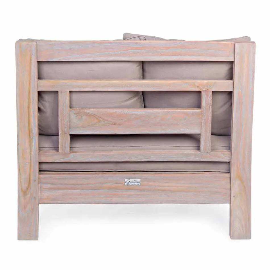 Homemotion - Fotel zewnętrzny Nusadua Classic Design z drewna tekowego Viadurini