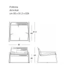 Metalowy fotel ogrodowy z luksusową poduszką Made in Italy - Karol Viadurini