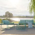 Metalowy fotel ogrodowy z luksusową poduszką Made in Italy - Karol Viadurini