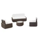 Fotel ogrodowy z polietylenu z poduszką z tkaniny Made in Italy - Belida Viadurini