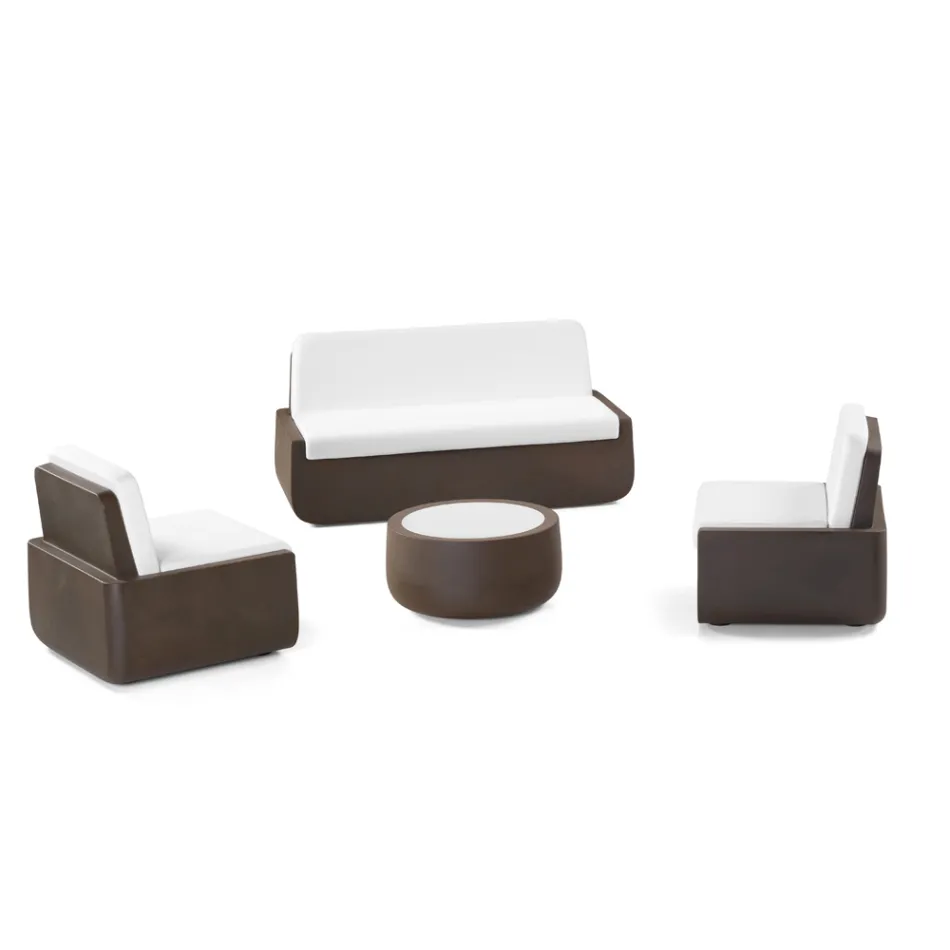 Fotel ogrodowy z polietylenu z poduszką z tkaniny Made in Italy - Belida Viadurini