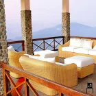 polietylen odkryty fotel tkane ręcznie Cooper projekt Viadurini