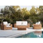 Fotel ogrodowy z naturalnego rattanu z poduszkami w zestawie - Keira Viadurini