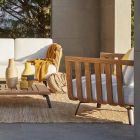 Fotel ogrodowy z drewna tekowego z liną lub bez Made in Italy - Taranee Viadurini