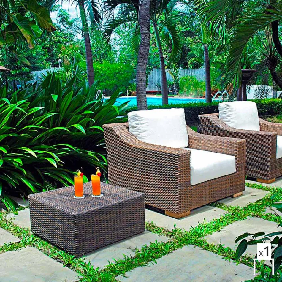 Odkryty ręka Fotel w Joe polietylenu Viadurini