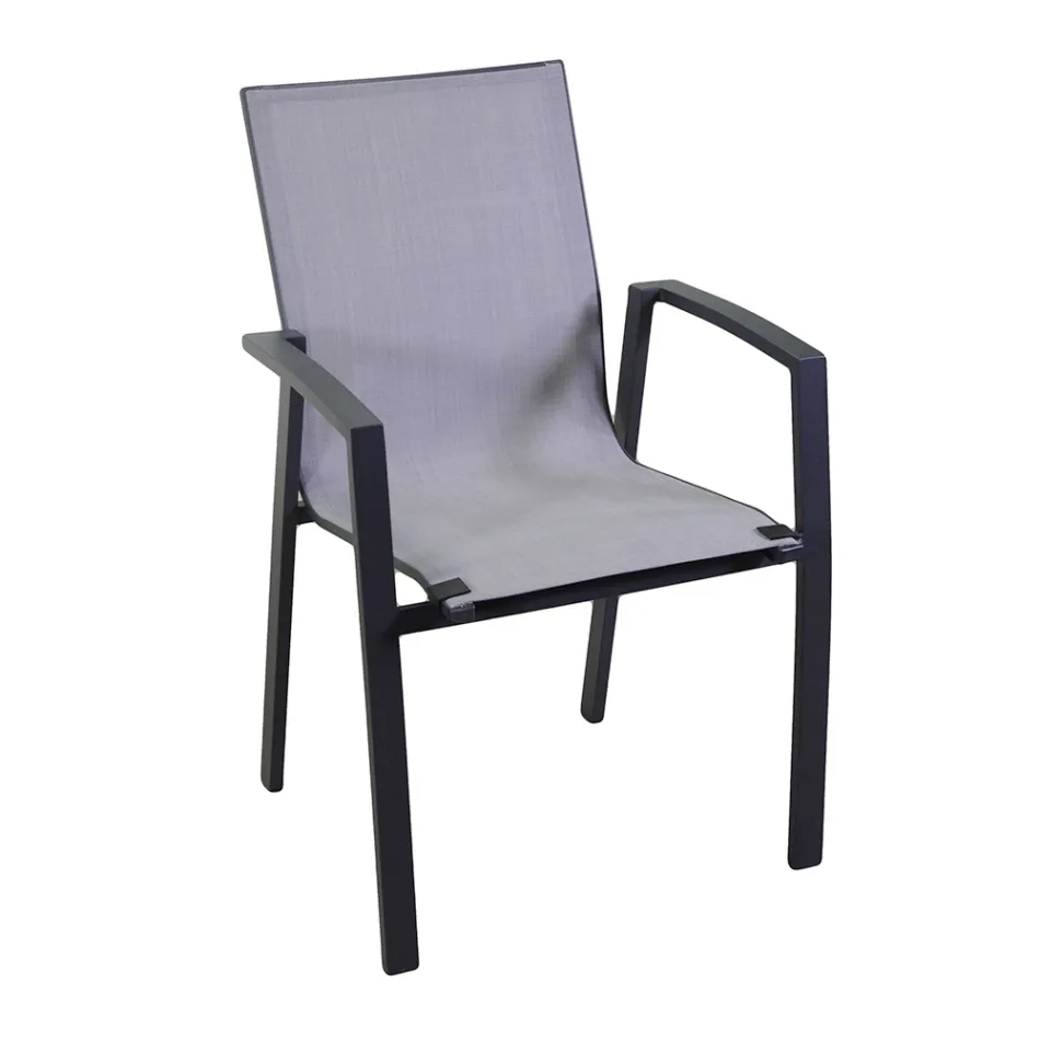 Fotel zewnętrzny wykonany z aluminium i tekstylenu - Map Viadurini