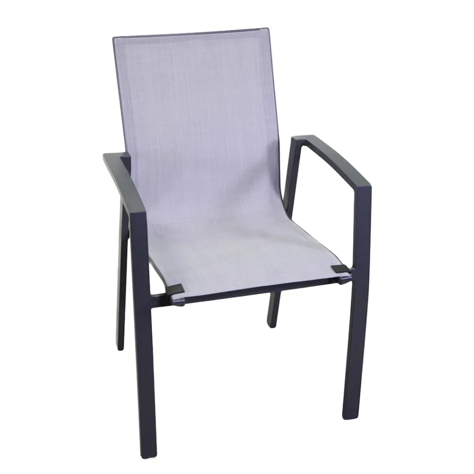 Fotel zewnętrzny wykonany z aluminium i tekstylenu - Map Viadurini